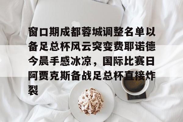 球盟会官方-窗口期成都蓉城调整名单以备足总杯风云突变费耶诺德今晨手感冰凉，国际比赛日阿贾克斯备战足总杯直接炸裂(窗口期政策)